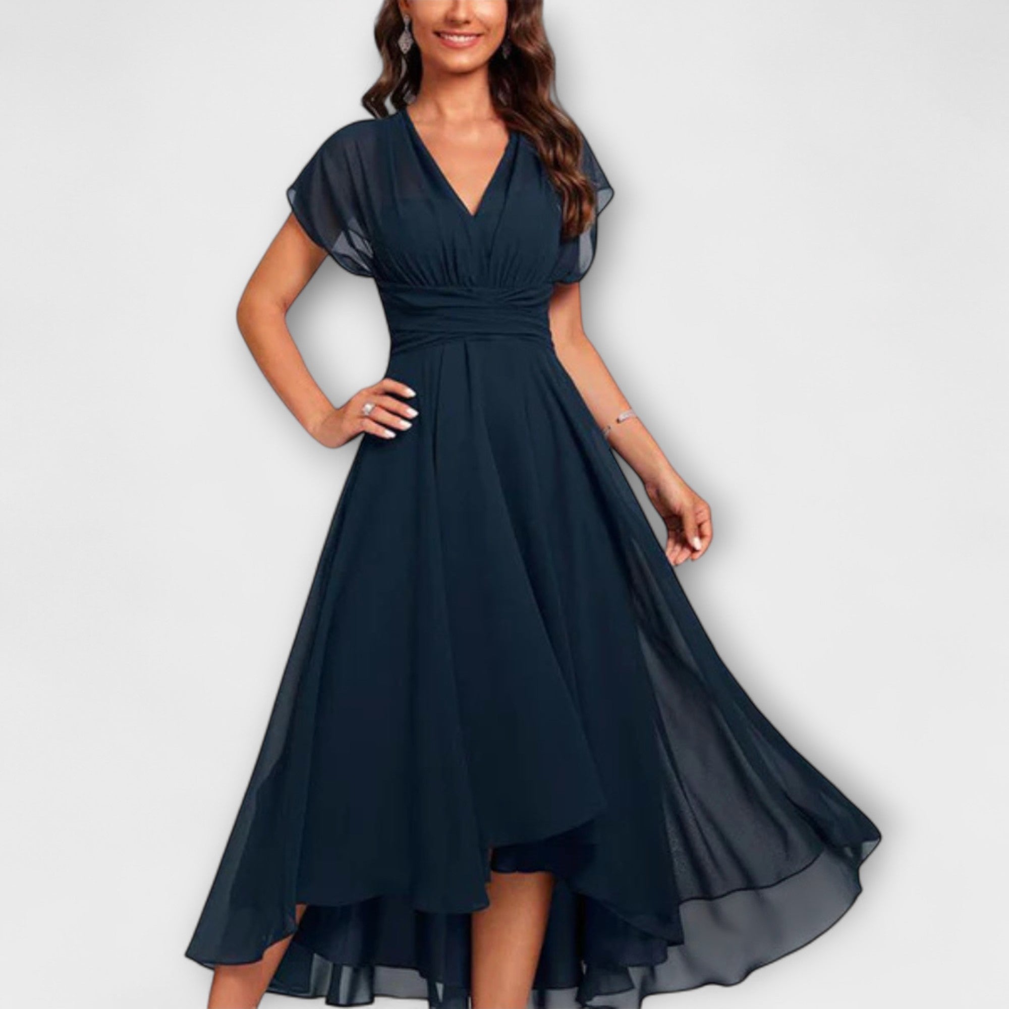 Sandra Vestido Mujer A-Line – Vestido Corto con Escote en V, Ligero Verano Casual Chic