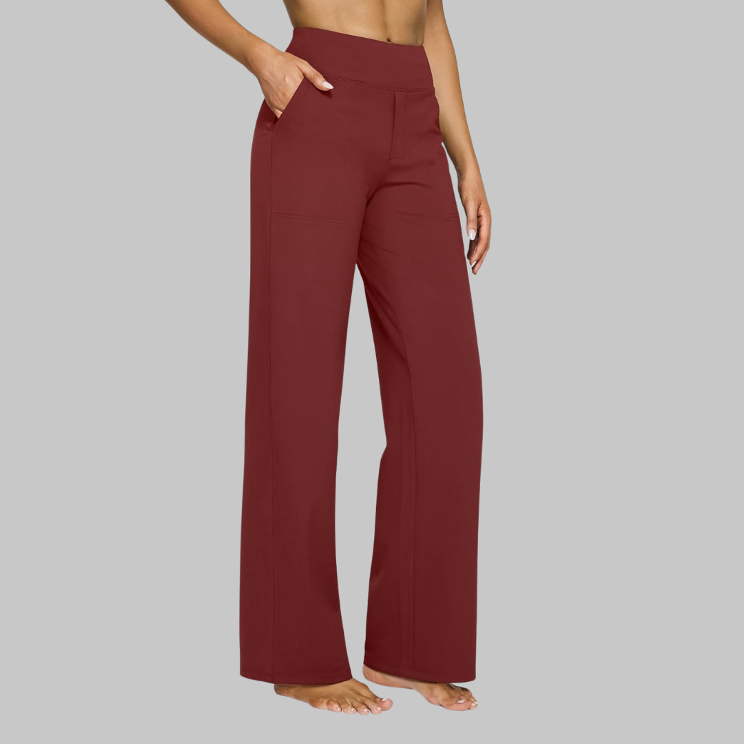 Gladys Pantalone Donna Elasticizzato – Vita Alta, Tasche, Comodo Casual Traspirante