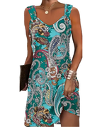 Lauren Women's Summer Dress – Sleeveless Boho Dress with V-Neck, Pockets, and Loose Fit