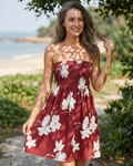 Valeria - Abito Donna Mini Strapless Floreale con Corpetto Elasticizzato Estivo