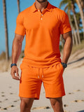 Mark Polo Uomo Set – Maglietta Tinta Unita Elasticizzata, Traspirante Sport Casual