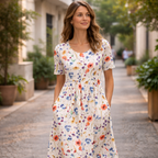 Orielle Vestito Estivo Donna – 100% Cotone Traspirante, Vestibilità Fluida & Eleganza Classica