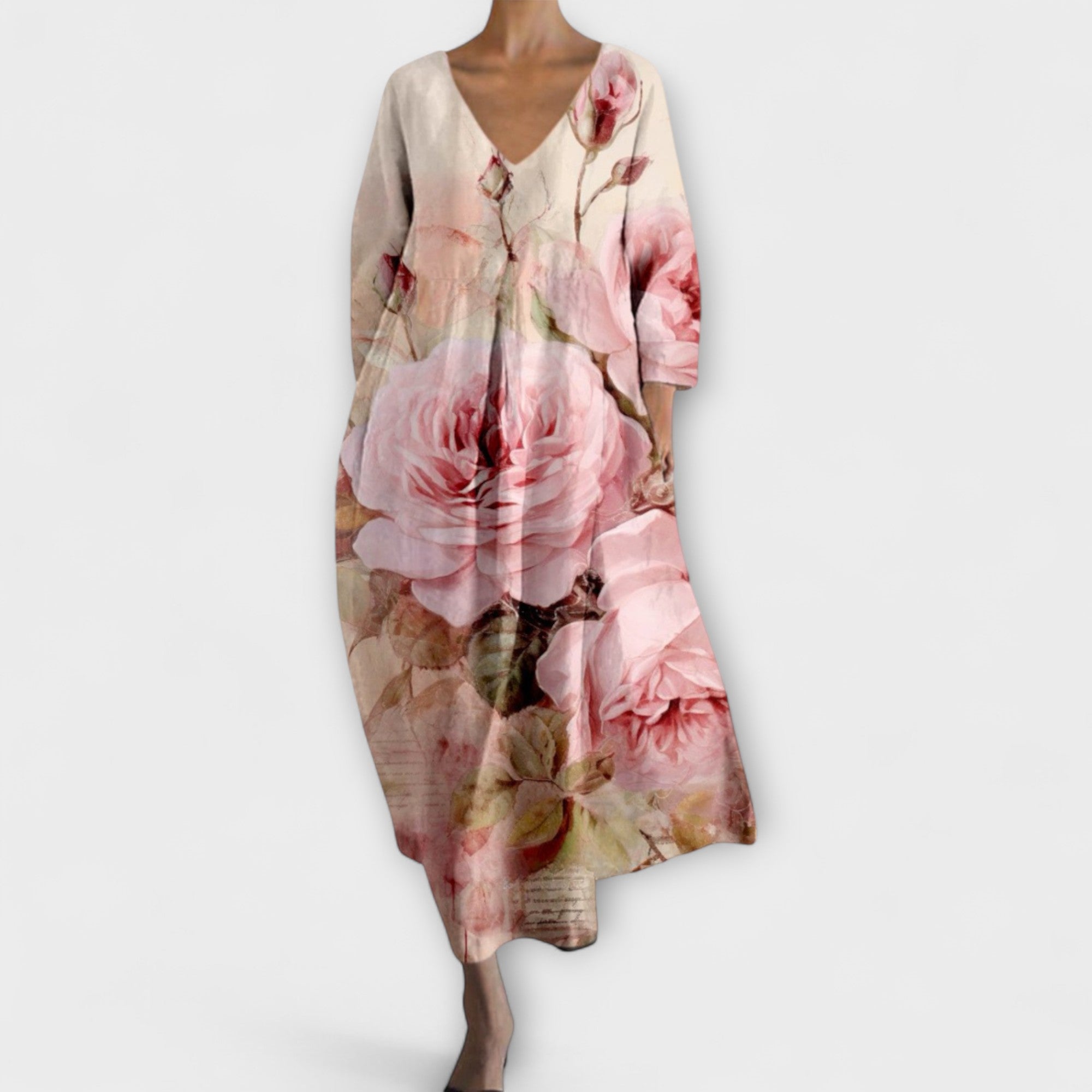 Rory Abito Donna V-Neck – Vestito Tulle Leggero Fluido, Elegante Casual Chic