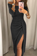 Feliza Vestito Midi Donna – Glitter Elegante, Taglio Aderente & Stile da Sera