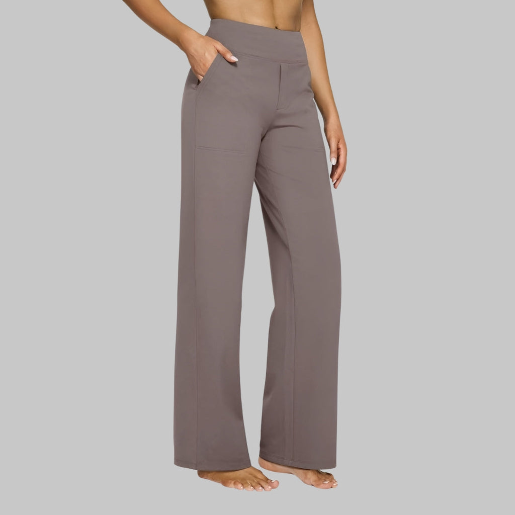 Gladys Pantalon Femme Extensible – Taille Haute, Poches, Confortable Décontracté Respirant