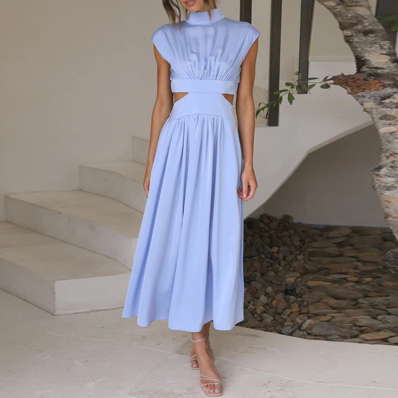 Chic Abito Donna Maxi – Vestito Estivo Senza Schiena, Senza Maniche Elegante