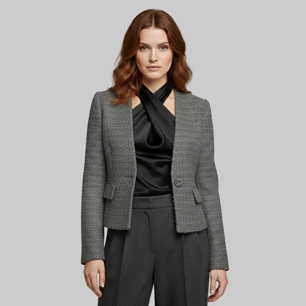 Chaqueta blazer de tweed texturizado