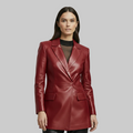 Abrigo blazer de ecopiel