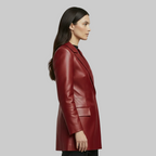 Abrigo blazer de ecopiel