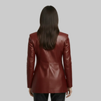 Abrigo blazer de ecopiel