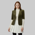 Veste tailleur en velours à manches courtes