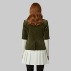 Veste tailleur en velours à manches courtes