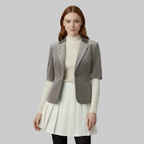 Veste tailleur en velours à manches courtes