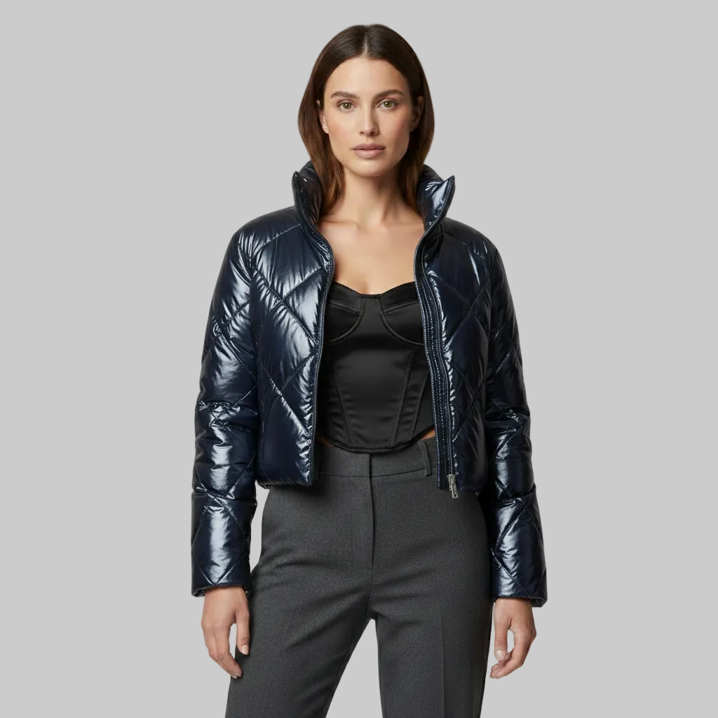 Chaqueta bomber con bloques de color