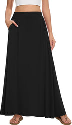 Jupe longue fluide taille haute avec poches Nina Gonna Maxi Donna
