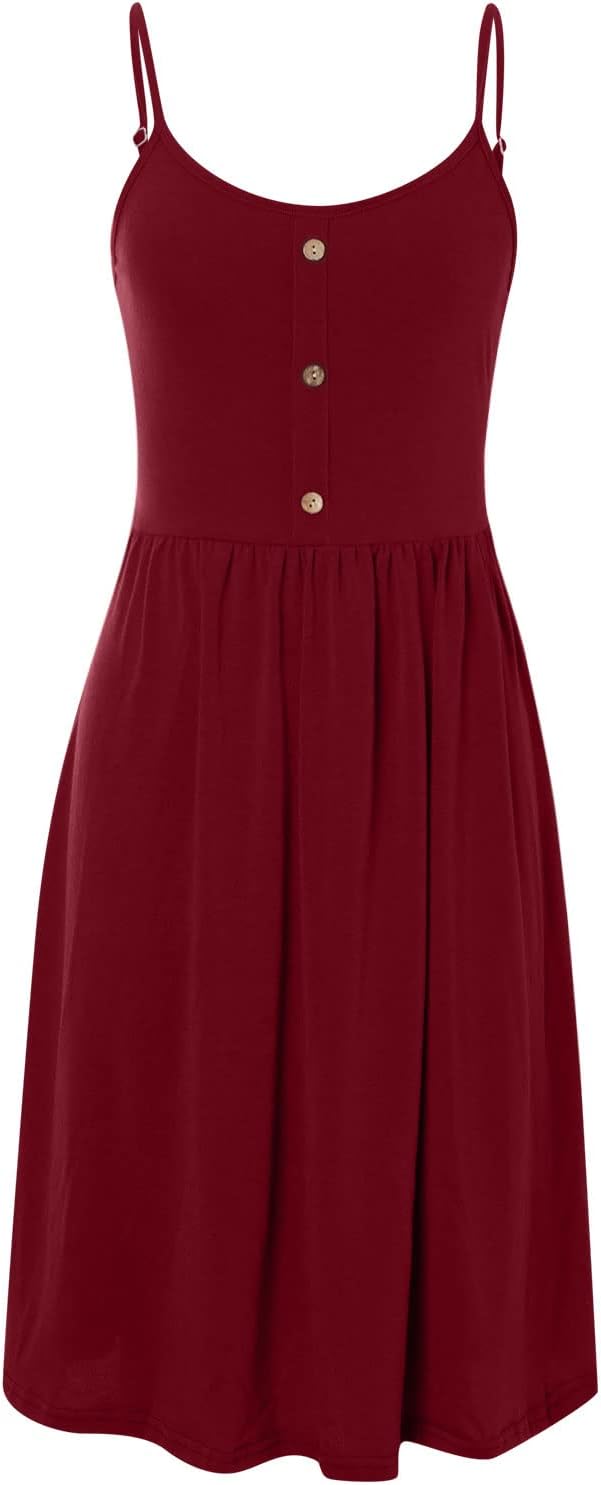 Sofia Robe d'Été pour Femme – Robe A-Ligne avec Bretelles et Dos Nu