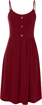 Sofia Robe d'Été pour Femme – Robe A-Ligne avec Bretelles et Dos Nu