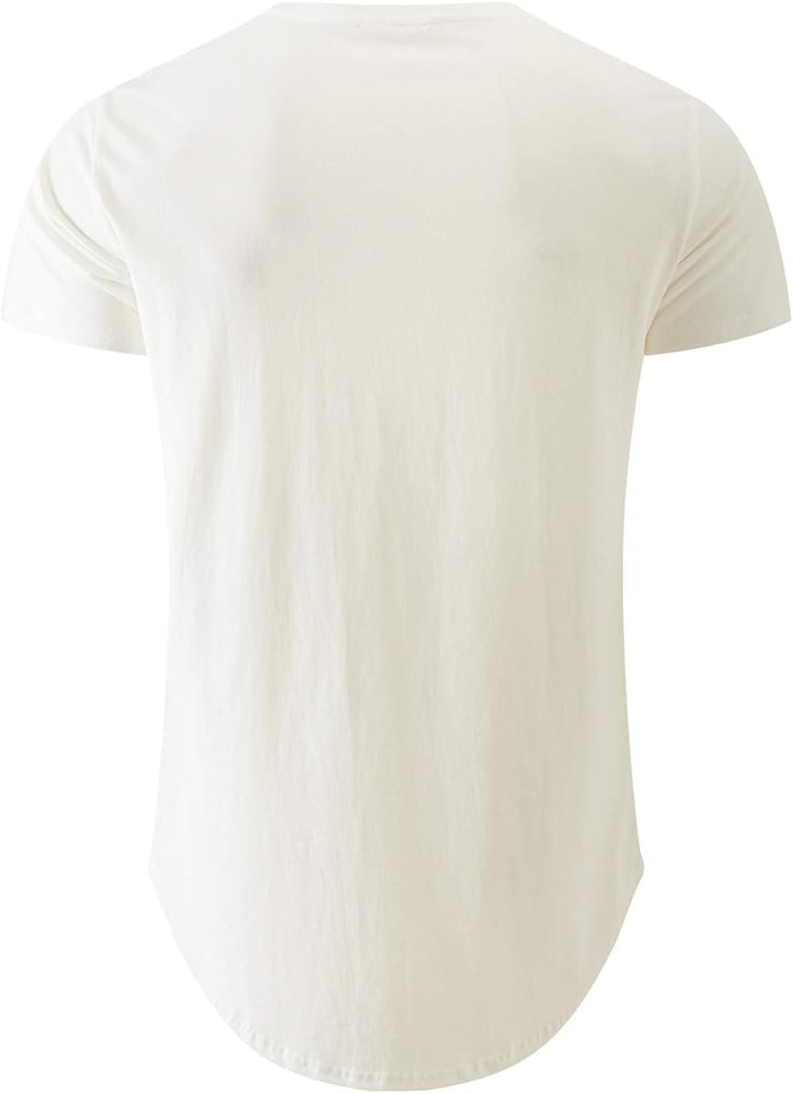 Lorenzo T-Shirt Longline da Uomo – Maglietta 100% Cotone Stile Urban