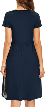 Elena Abito Midi Donna Floreale – Vestito Estivo con Scollo a V e Tasche