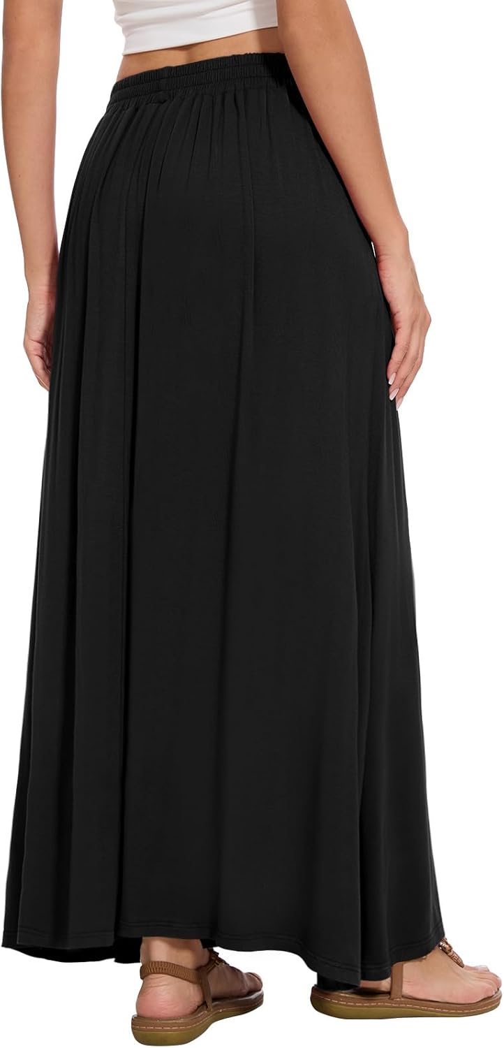 Jupe longue fluide taille haute avec poches Nina Gonna Maxi Donna