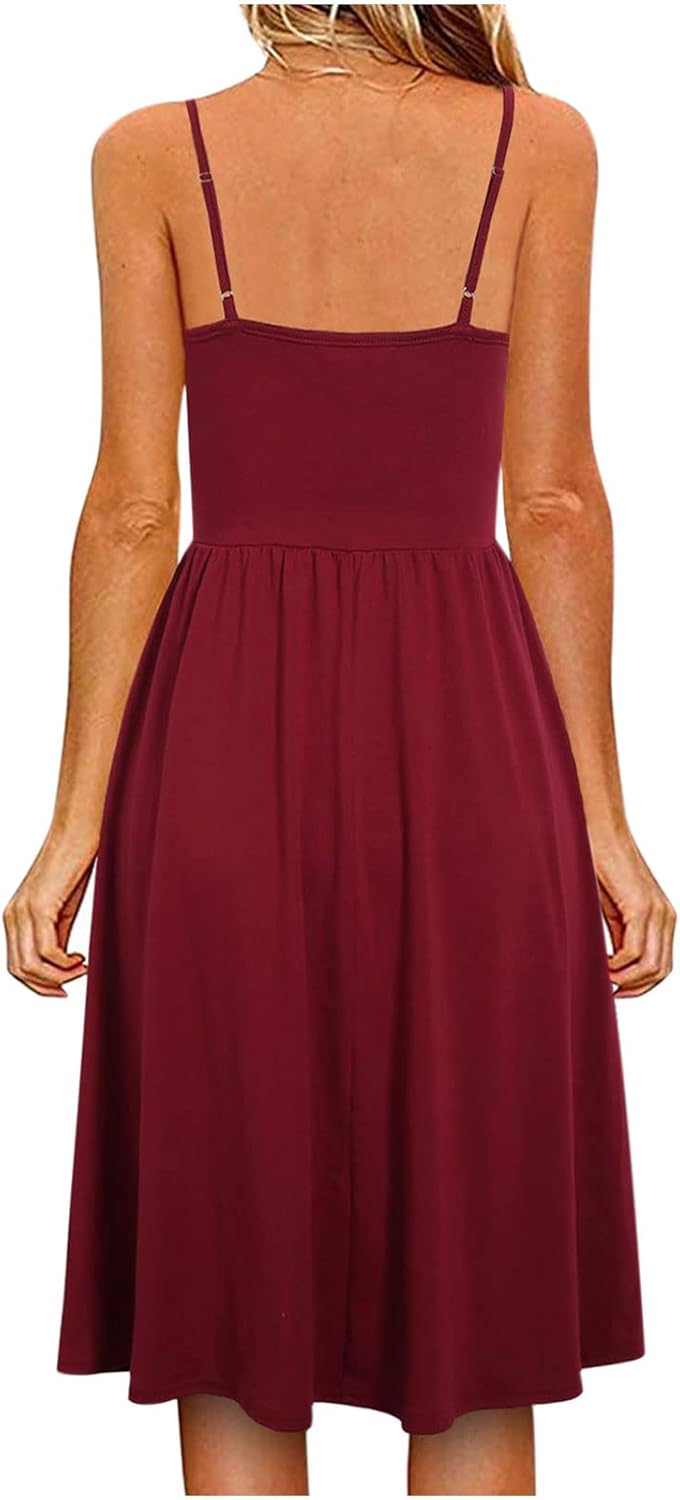 Sofia Robe d'Été pour Femme – Robe A-Ligne avec Bretelles et Dos Nu
