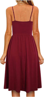 Sofia Robe d'Été pour Femme – Robe A-Ligne avec Bretelles et Dos Nu