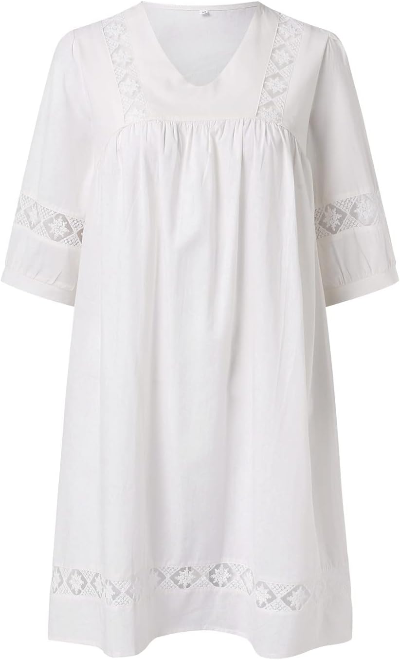 Clara Vestito Midi Estivo da Donna – Abito Elegante in Lino con Pieghe Casual Chic