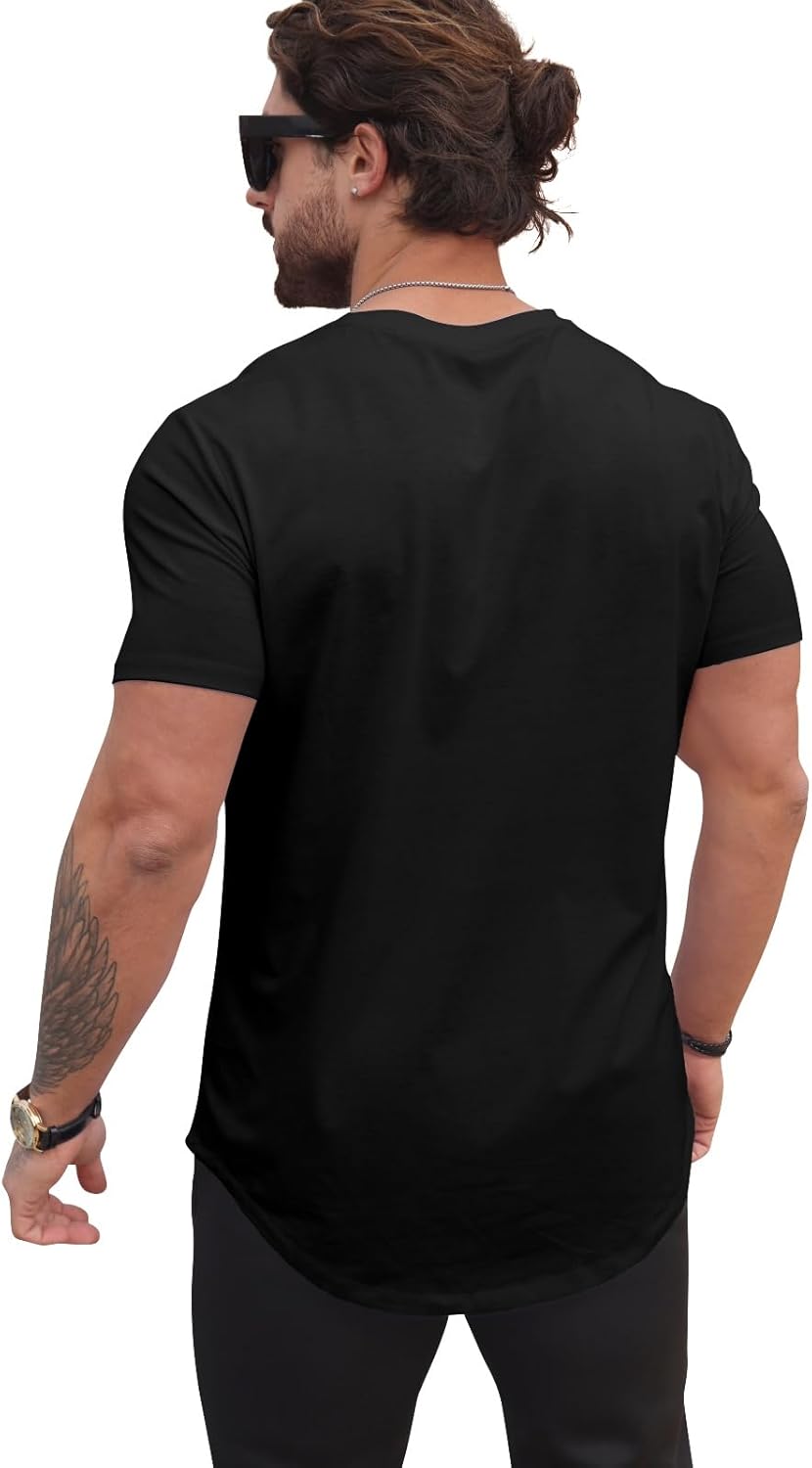 Mauricio T-Shirt Longline da Uomo – Maglietta Hipster Girocollo Casual Premium