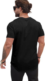 Mauricio T-Shirt Longline da Uomo – Maglietta Hipster Girocollo Casual Premium