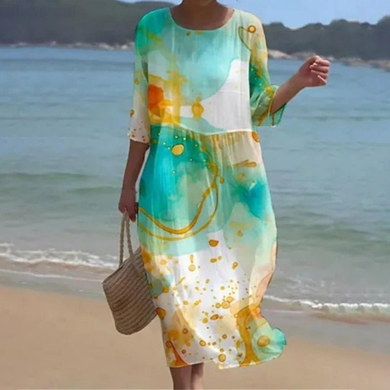 Sunset Abito Donna Floreale – Vestito Estivo Cotone Leggero, Vestibilità Comoda Chic