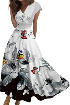 Valeria Vestito Elegante da Donna – Abito Lungo Floreale con Scollo V e Corsetto