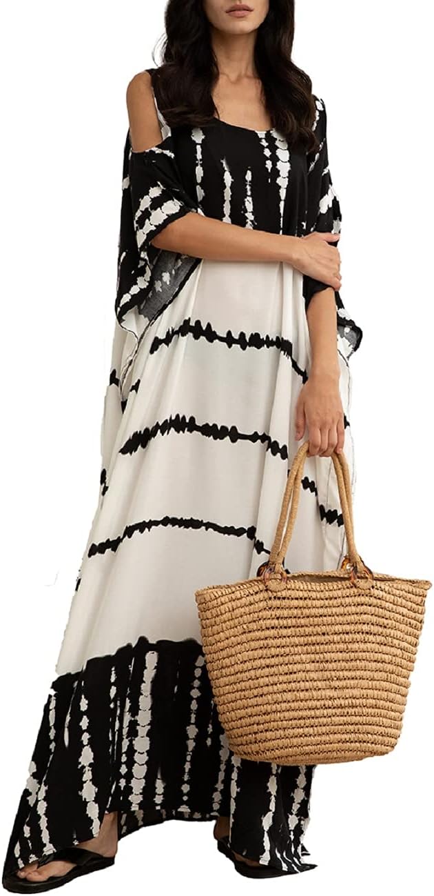 Layla Women's Beach Caftan – Long Boho Oversized Summer Kaftan Dress