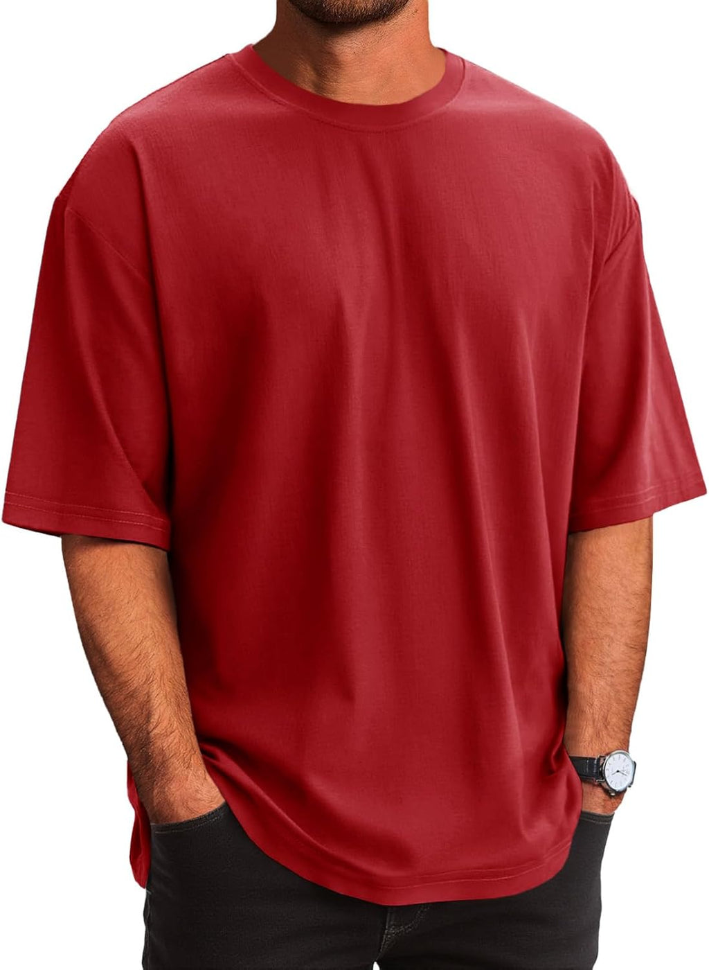 T-shirt oversize Luca pour homme en coton – T-shirt décontracté col rond style urbain