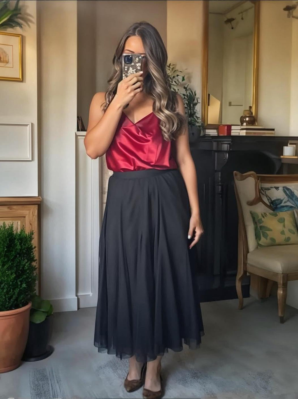 Cassy Skirt for Women – Elegant High-Waisted Midi Tulle Skirt