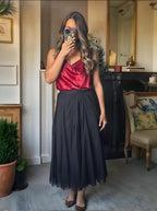 Cassy Skirt for Women – Elegant High-Waisted Midi Tulle Skirt