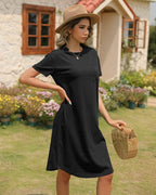 Grace Abito T-Shirt Donna – Vestito Estivo in Cotone con Maniche Corte e Tasche
