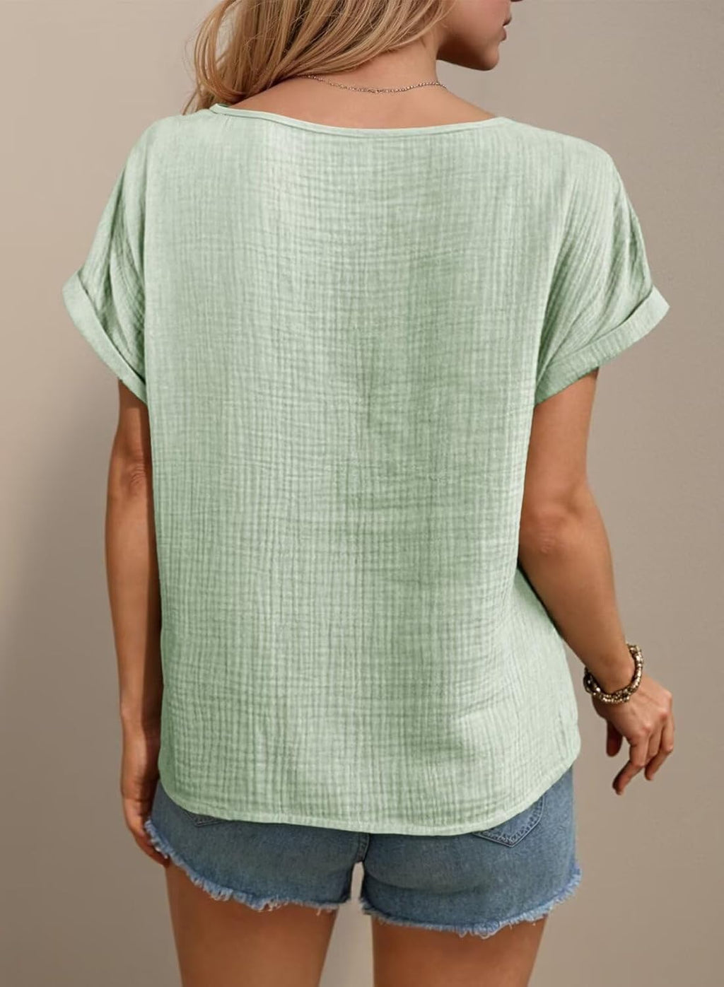 Aurora Maglia Donna – Girocollo, Crochet Traforato, Maniche Corte, Casual Elegante