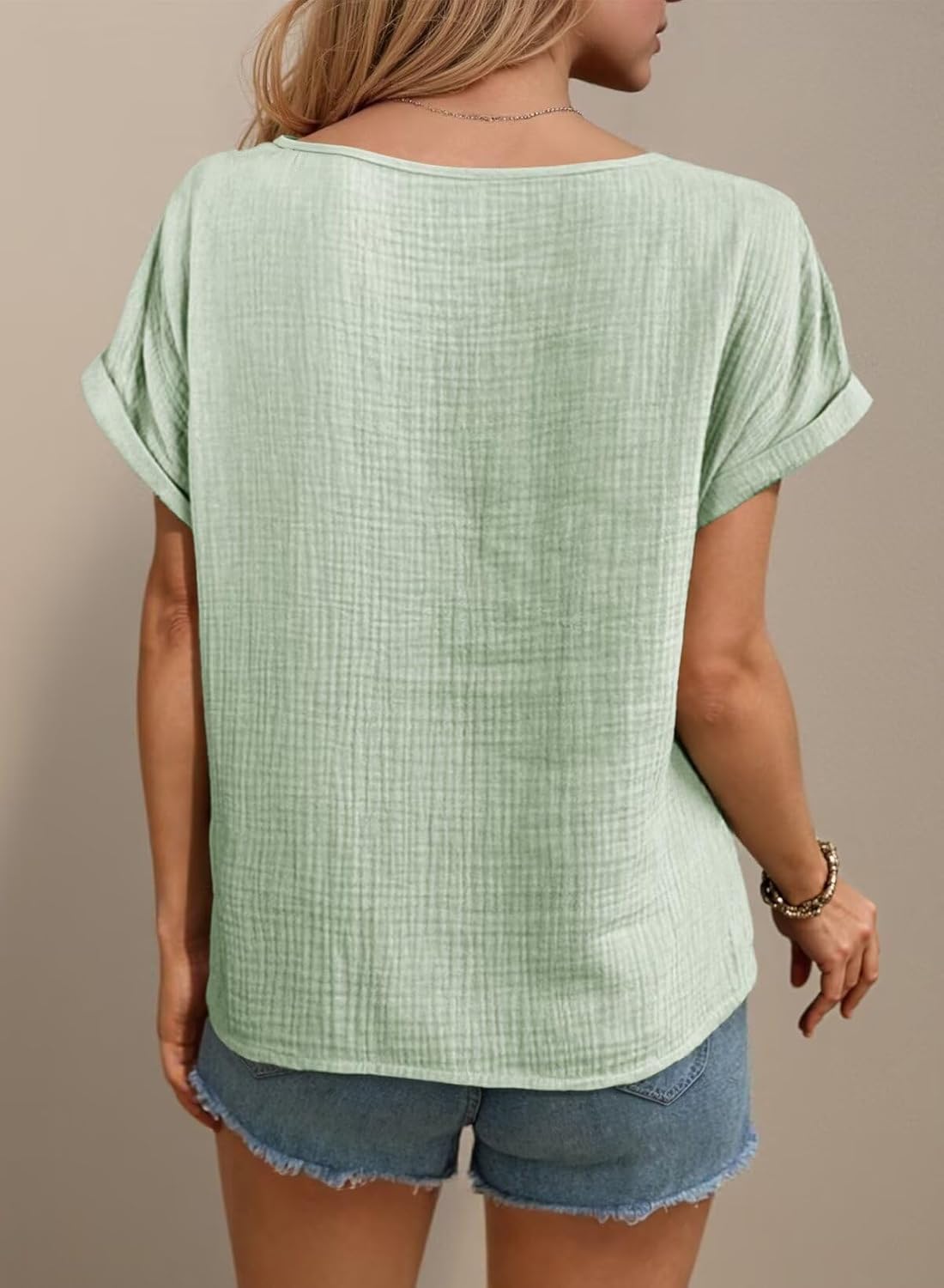 Aurora Maglia Donna – Girocollo, Crochet Traforato, Maniche Corte, Casual Elegante
