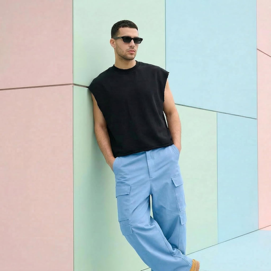 Luca Canotta Oversize Uomo – Top Streetwear Crop Fit in French Terry Pesante