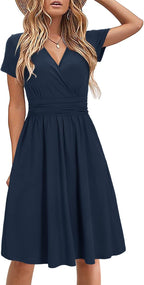 Elena Abito Midi Donna Floreale – Vestito Estivo con Scollo a V e Tasche
