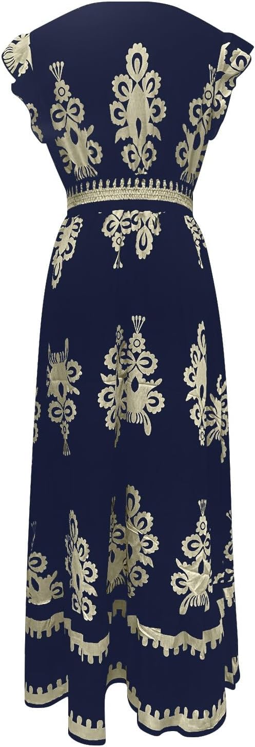 Giulia Vestito Maxi Boho da Donna – Abito Estivo Floreale Casual da Spiaggia