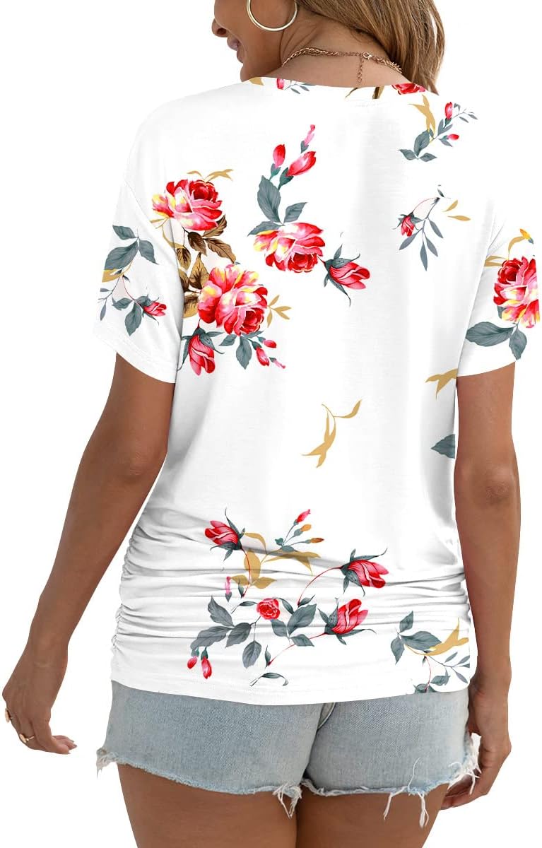 Valeria Maglia Donna – Scollo V, Arricciature Laterali, Tunica Casual Elegante