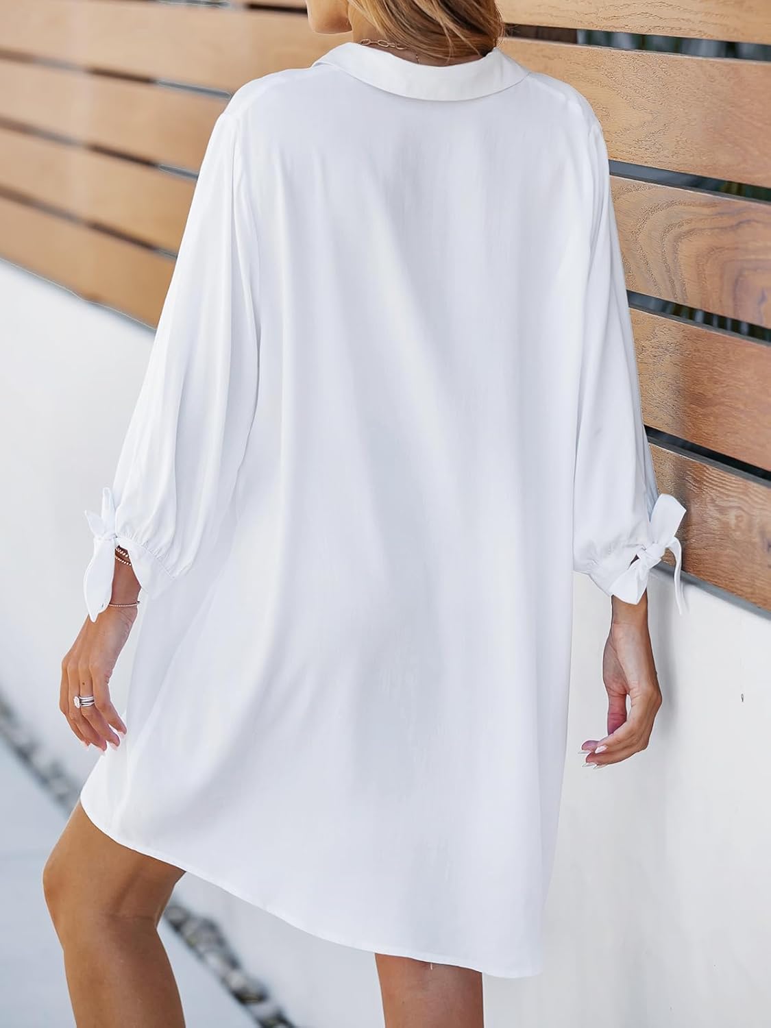 Aurora Abito Donna – Vestito Camicia Floreale, Bottoni, Maniche Lunghe, Elegante