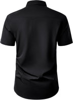 Wilfrits Camicia Elegante da Uomo – Camicia Estiva Antipiega a Maniche Corte con Taschino