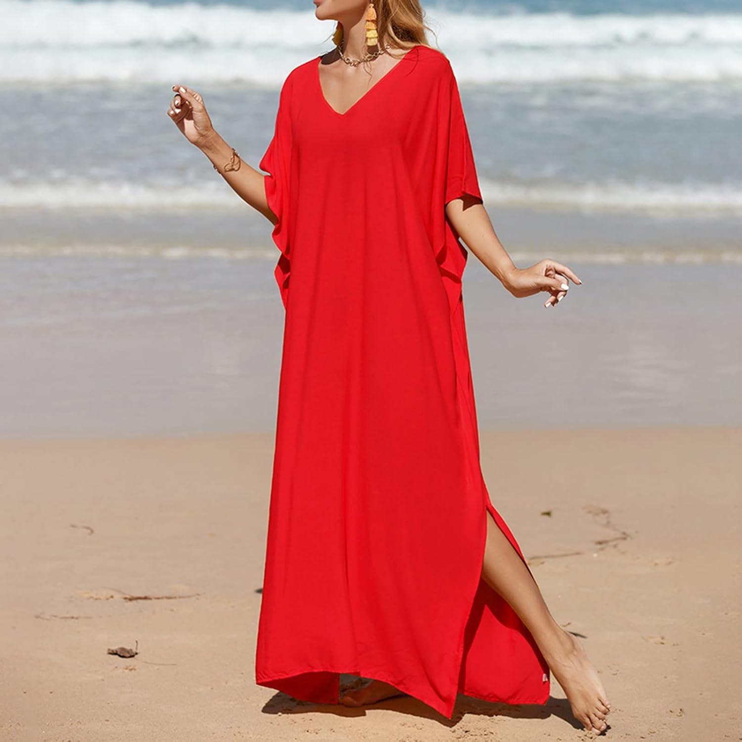 Soraia Abito Mare Donna – Vestito Boho Spiaggia, Copricostume Lungo con Nappe