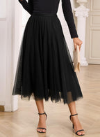 Cassy Skirt for Women – Elegant High-Waisted Midi Tulle Skirt