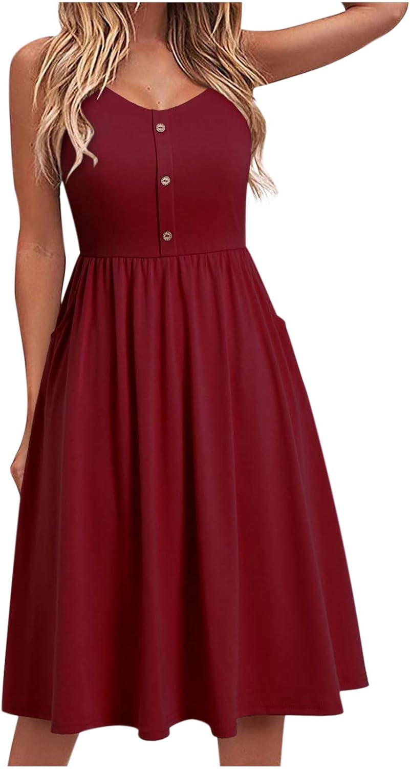 Sofia Robe d'Été pour Femme – Robe A-Ligne avec Bretelles et Dos Nu
