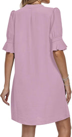 Skylar Abito Donna – Vestito Camicia Scollo V, Tasche, Linea A Casual Elegante