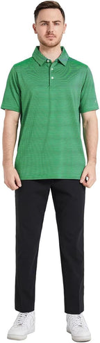 Polo de golf Alessio pour homme – Polo technique Dry-Fit rayé avec protection UV