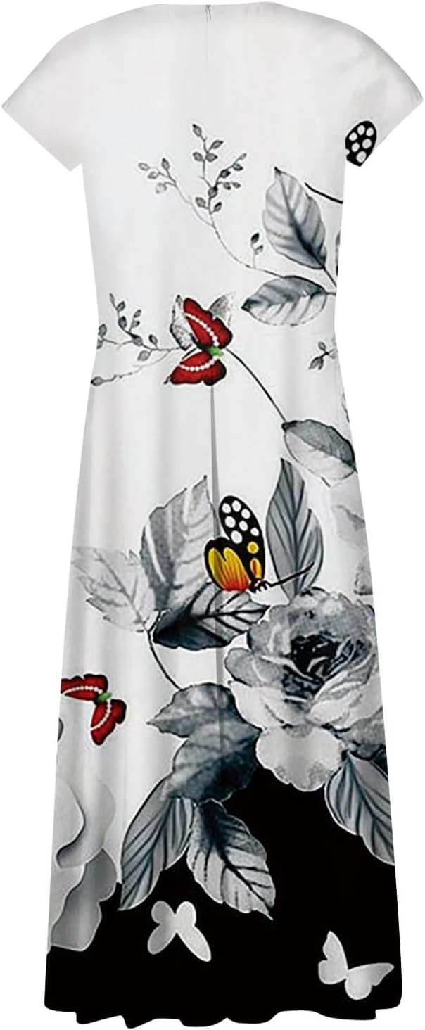 Valeria Vestito Elegante da Donna – Abito Lungo Floreale con Scollo V e Corsetto